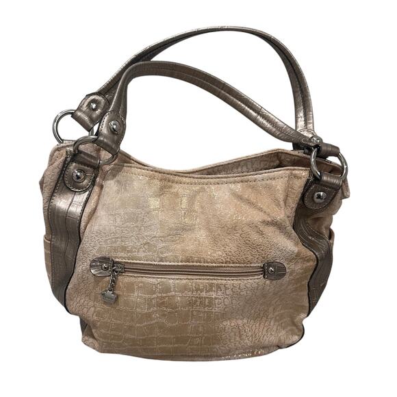 Y2K NWT Kathy Van Zeeland On the Rocks Shopper Hobo Slouchy Bag Oyster - Picture 1 of 11